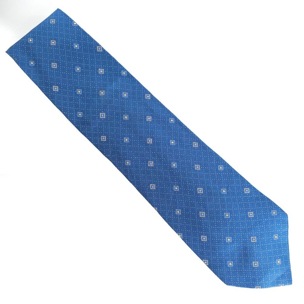 Country Road Men Necktie 100% Silk Geometric Color Blue Size 58x4 - NWOT - Italy